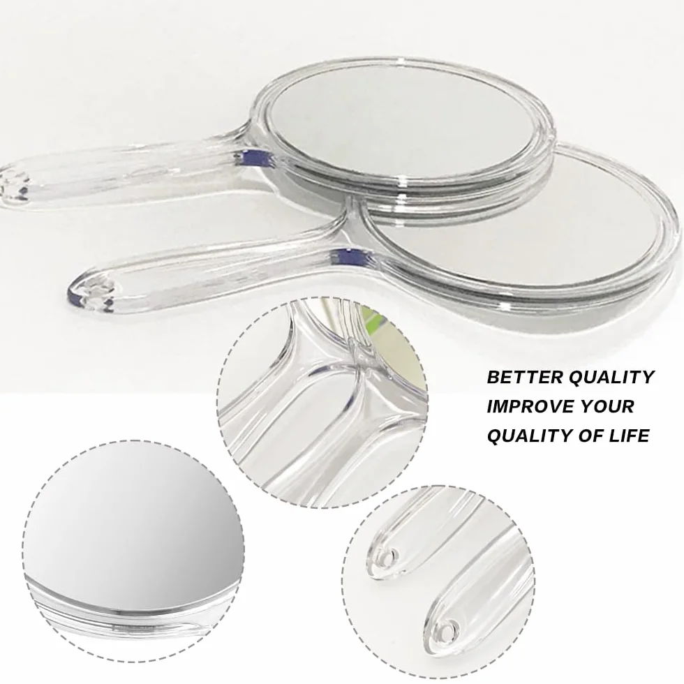 Specchio Portatile Professionale per Salone Parrucchiere Barbiere con Manico 1X/3X - Specchio Trucco Portatile Grande e Comodo - Specchietto Dentista