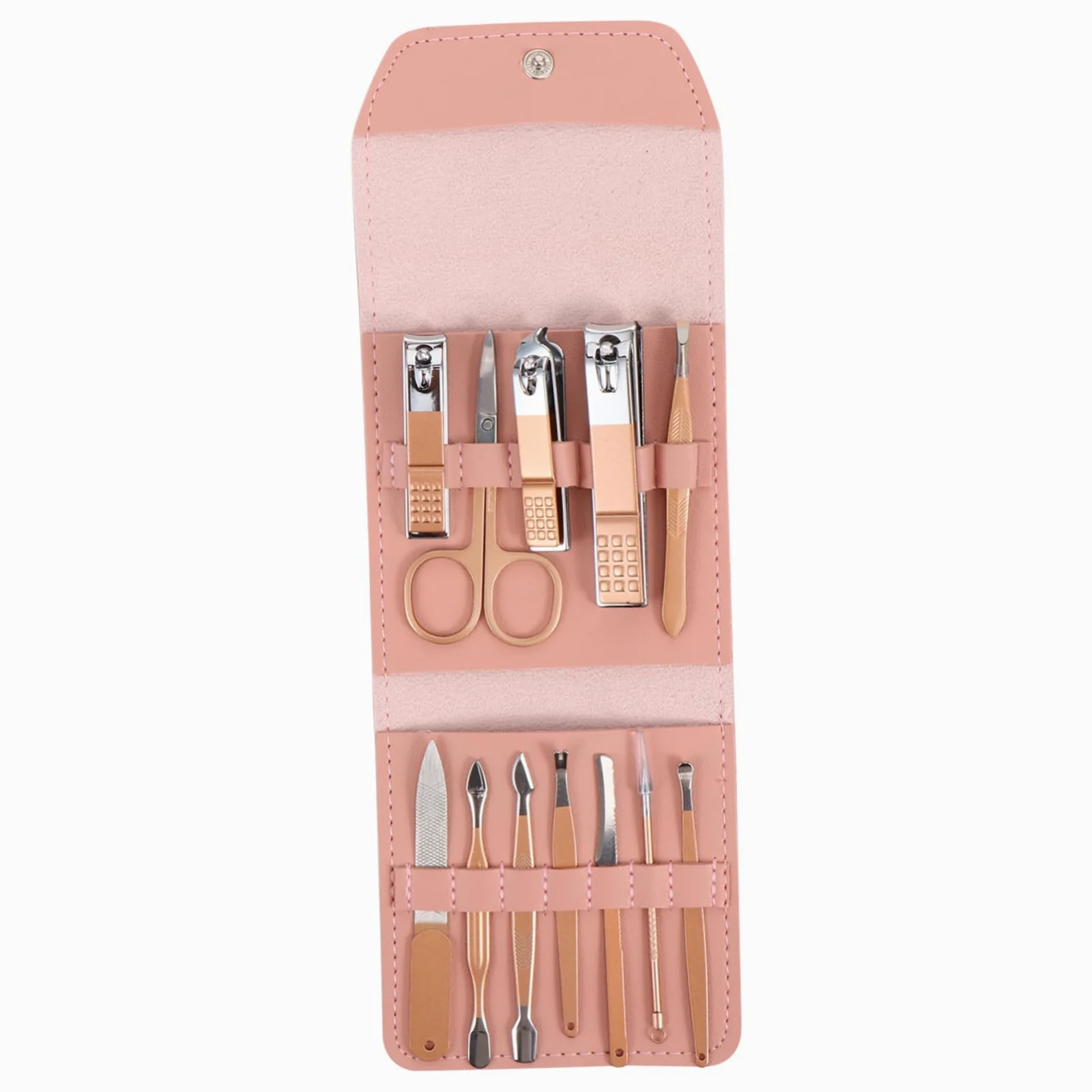 Set di Tronchesine per Unghie Oro in Acciaio Inox 12 Pezzi | Impugnatura Ergonomica, Strumenti per Taglio Unghie, Confezione Singola