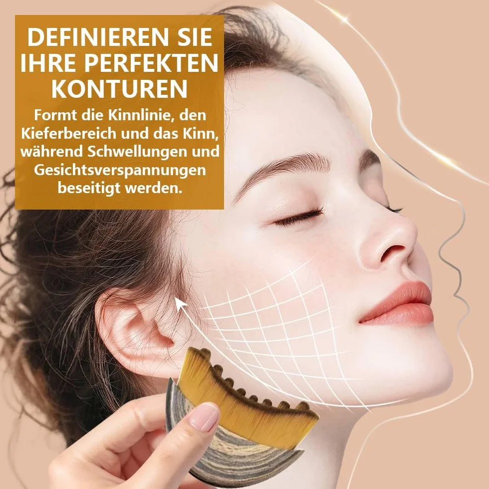 Spazzola per Drenaggio Linfatico Viso - Spazzola Viso a Secco con Setole Morbide, Design Ergonomico con Custodia