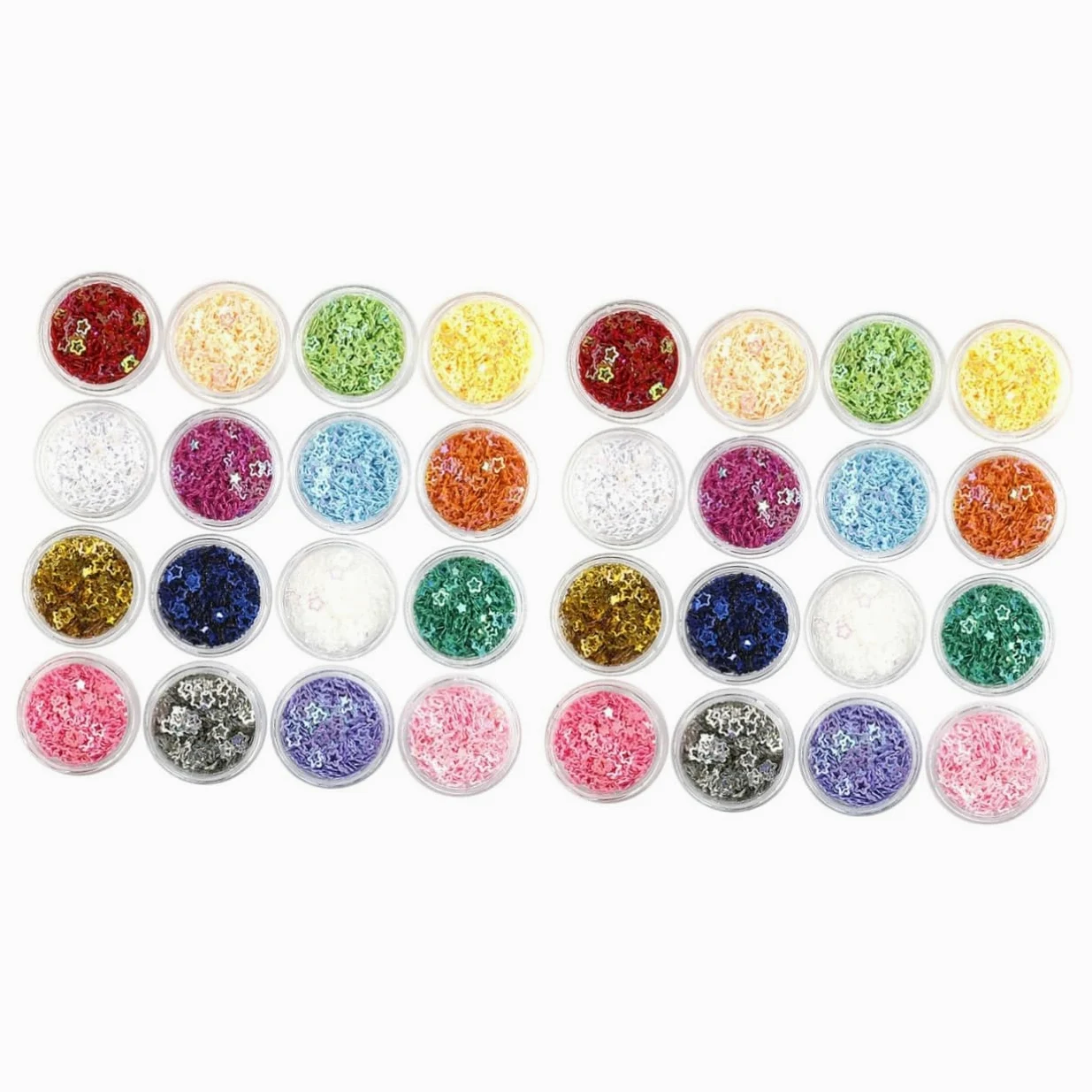 Healeved 32 Scatole glitter stella a cinque punte gel unghie primer unghie glitter per unghie glitter per il corpo glitter per il viso glitter per il trucco scintillio festivo paillettes