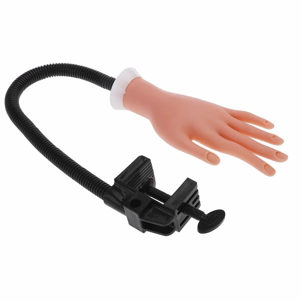 Morbida per Manicure Dito di Formazione,Mano Modello Plastica Pratica Nail Art Manicure Dito Con la Staffa Può Essere Piegato