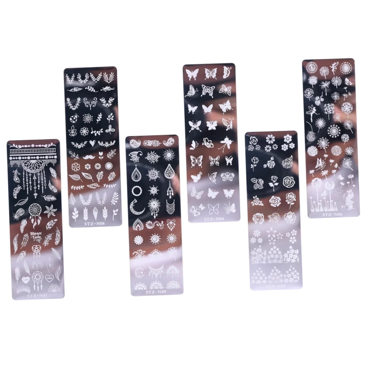 Beaupretty 18pezzi Piastra Stamping Unghie Inossidabile Con Design Floreale e Farfalle Di Template Per Nail Art Decorativa Per Donne Fashion e Occasionali