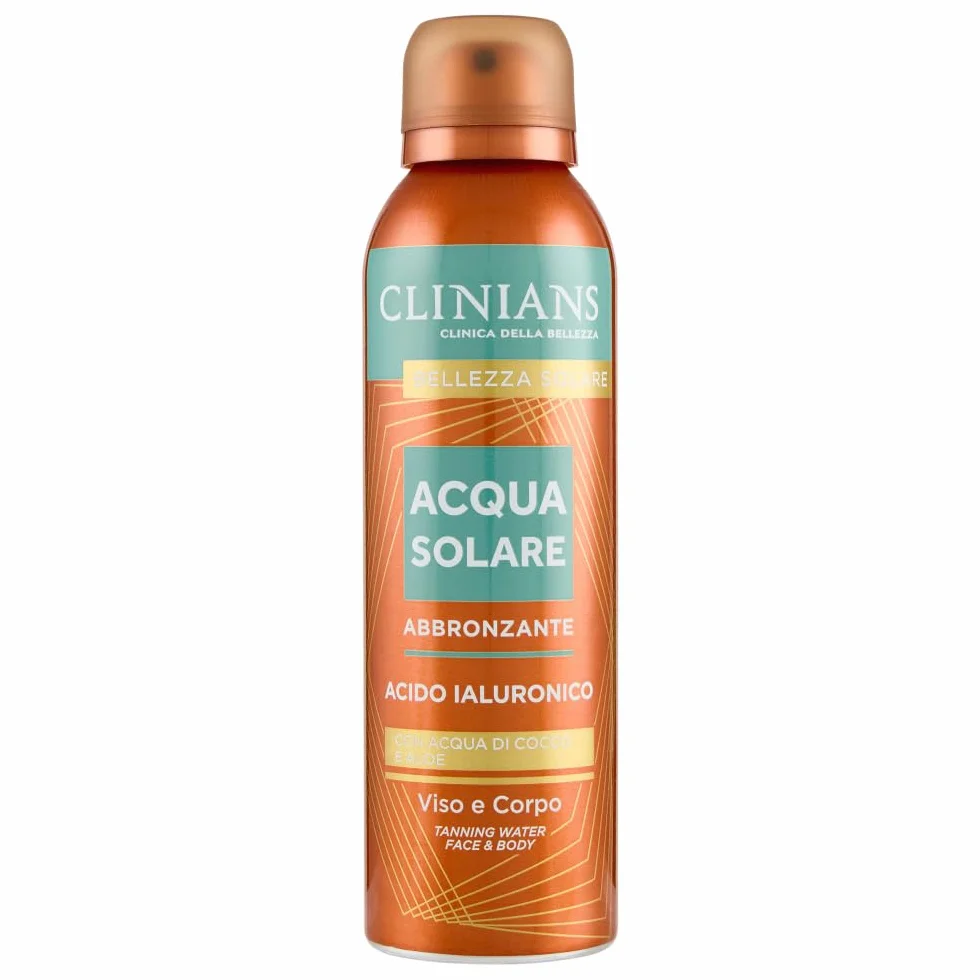 CLINIANS Acqua Solare Abbronzante Viso & Corpo con Acido Ialuronico 150mL
