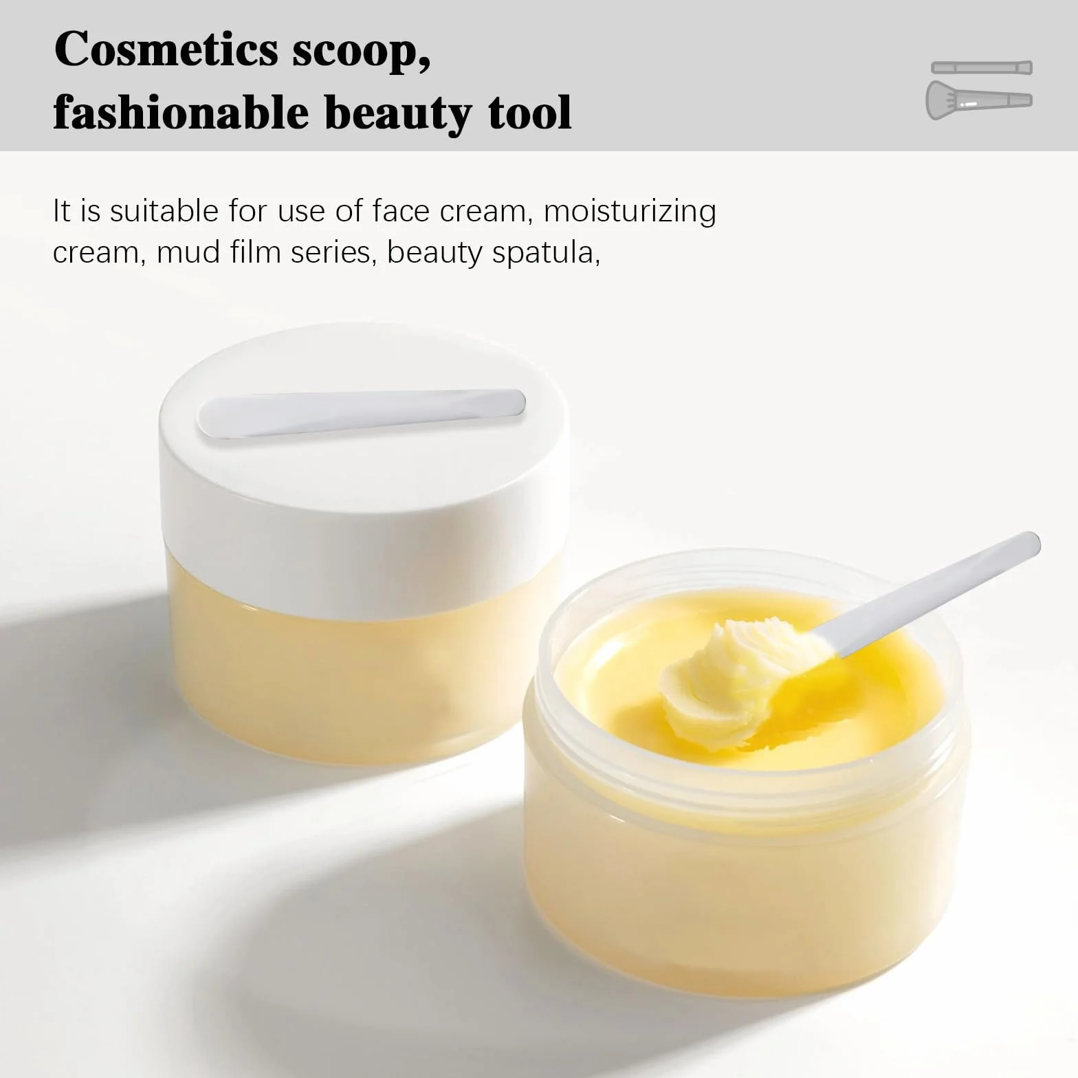 Spatola Cosmetica, Spatola per Crema Viso da 100 conteggi, spatola plastica Trucco, tavolozza per Crema Viso, Mini spatola, Adatta per miscelare e campionare lozione idratante