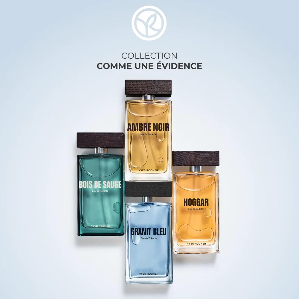 Yves Rocher GRANIT BLEU Eau de Toilette Vaporizzatore 100ml | Bergamotto e alghe della Bretagna - Profumo con note di vetiver di sabbia - regalo per uomo