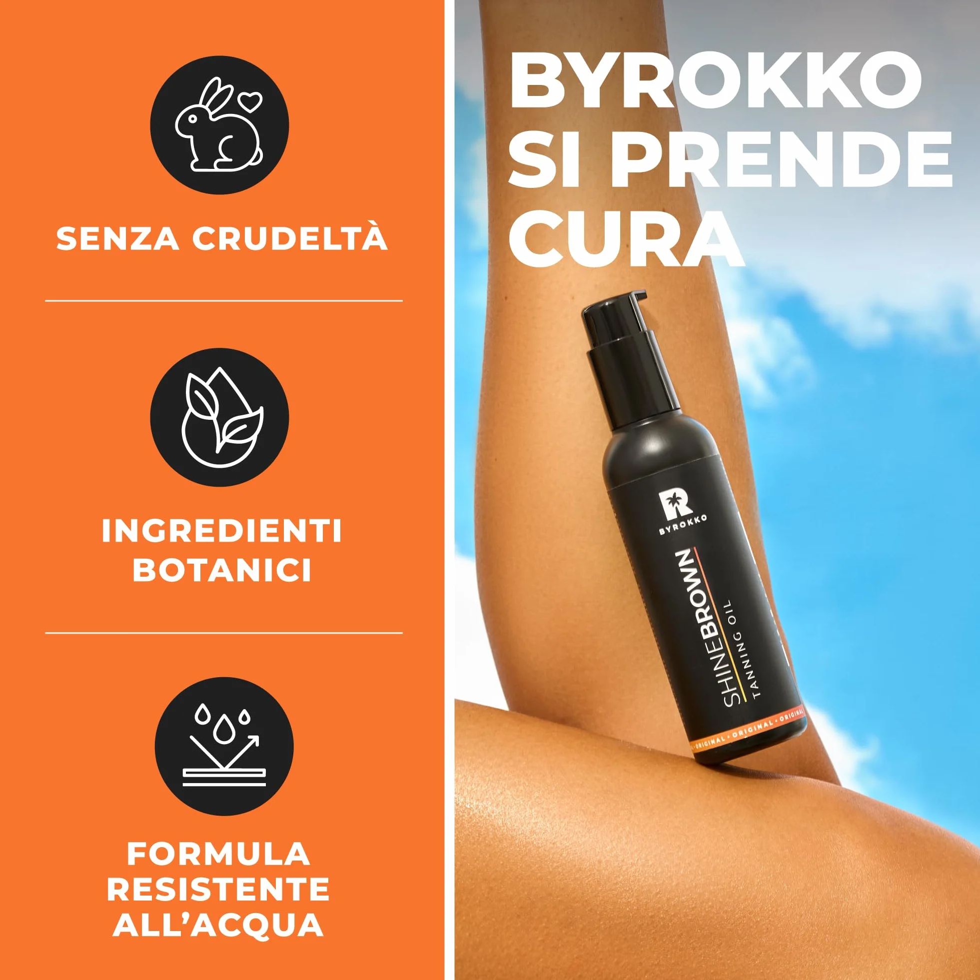 Byrokko Shine Brown Fast Olio acceleratore abbronzante per lettino e all'aperto