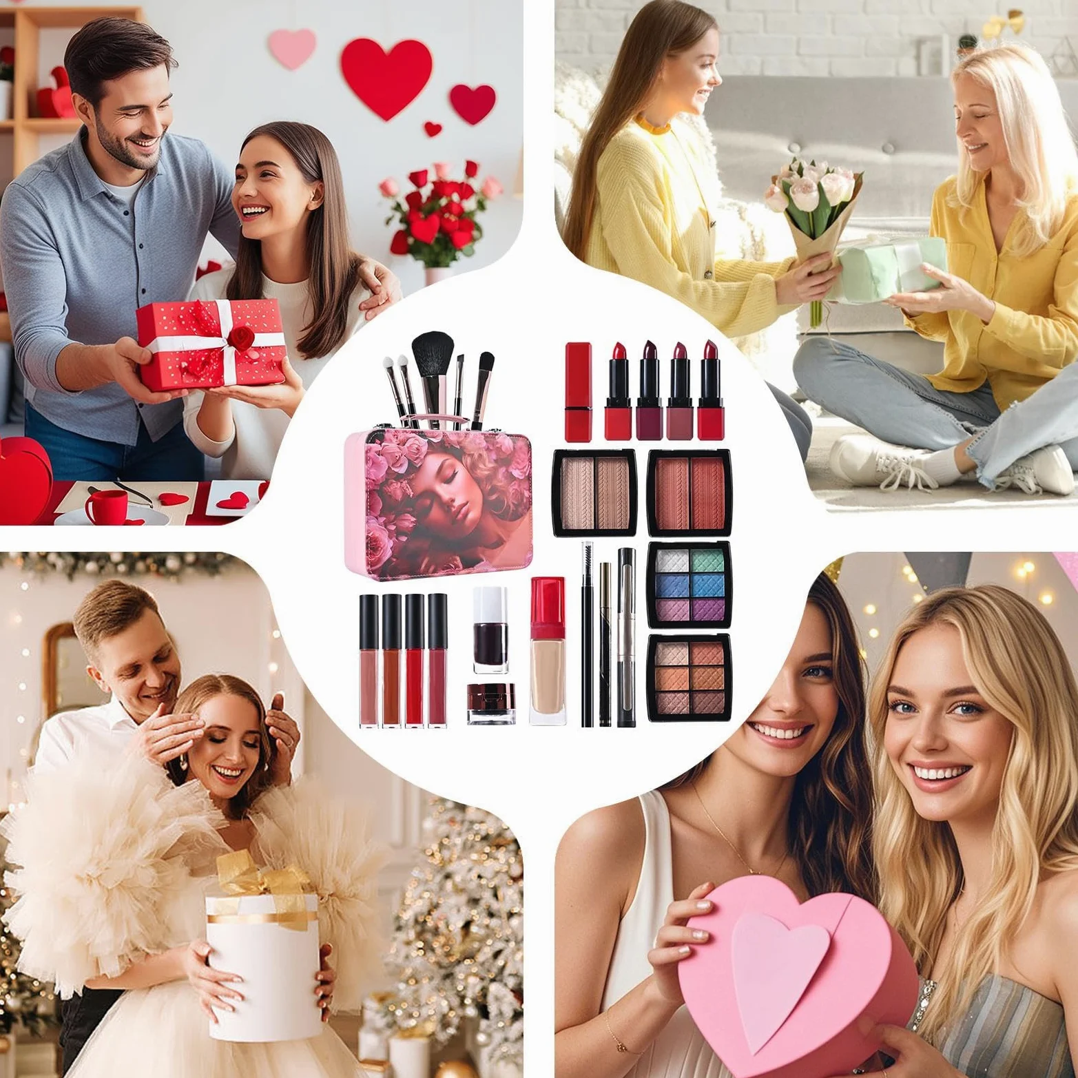 Kit Di Trucco Per Le Ragazze Rossetto Impermeabile Cosmetico | Set Di Trucco Portatile Per I Principianti Per Il Makeup Ragazze Adolescenti Donna Madre Nonna Compleanno E Performance Sul