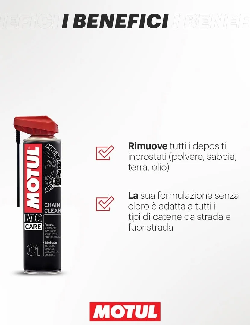 Motul MC Care Chain Clean C1 Sgrassante per Catene Moto 400 ml