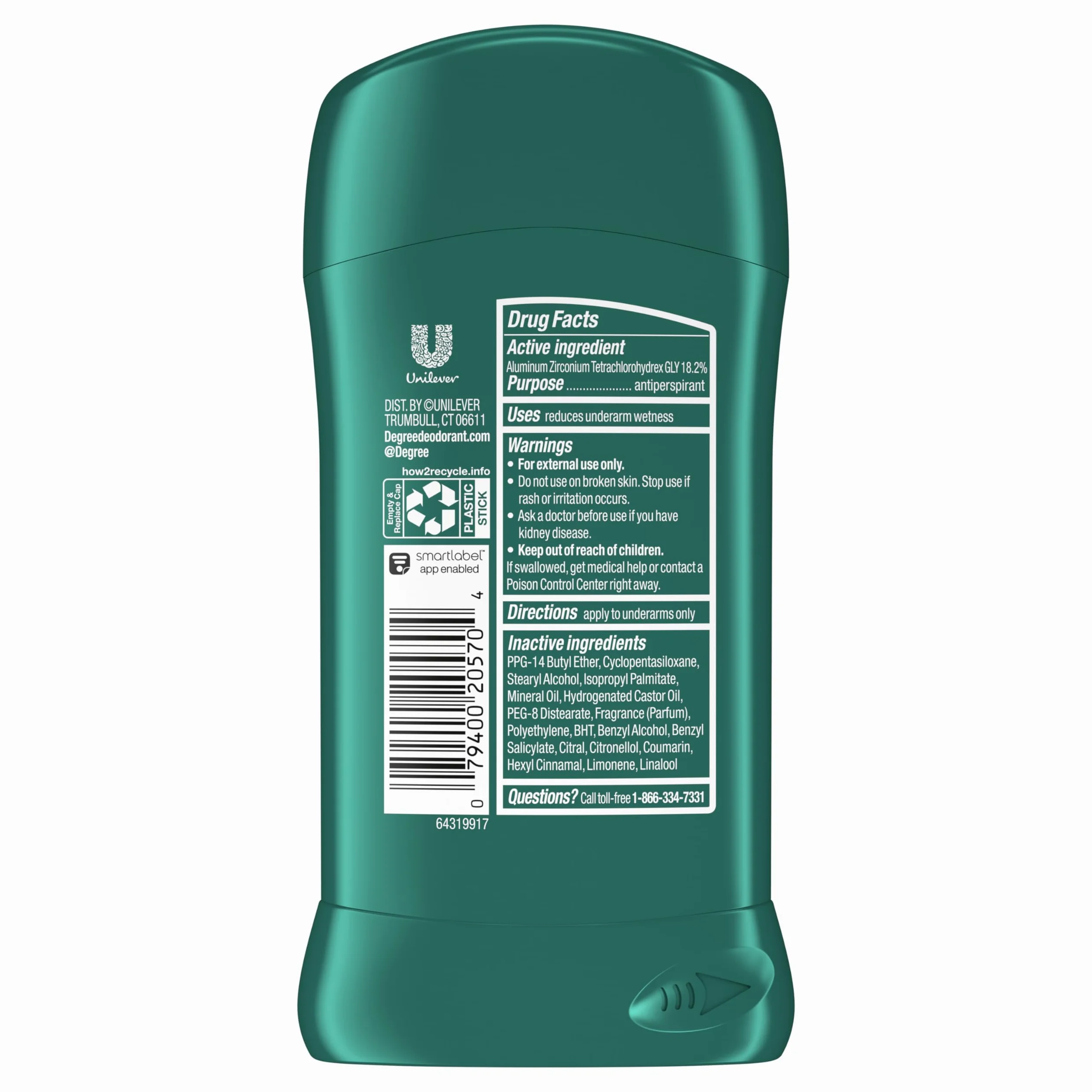 Degree Deodorante antitraspirante da uomo, Cool Comfort, protezione 48 ore, non irritante, 70 g