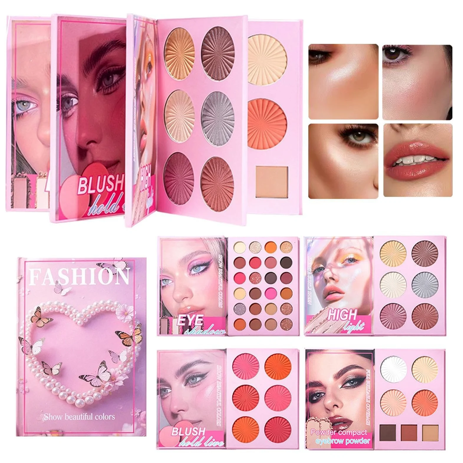 Palette Trucco Ombretti Contorno Impermeabile | Palette Viso Completo per Donna Ideale per Uso Quotidiano Viaggio Appuntamenti Matrimonio Occhi e Zigomi Donne Ragazze