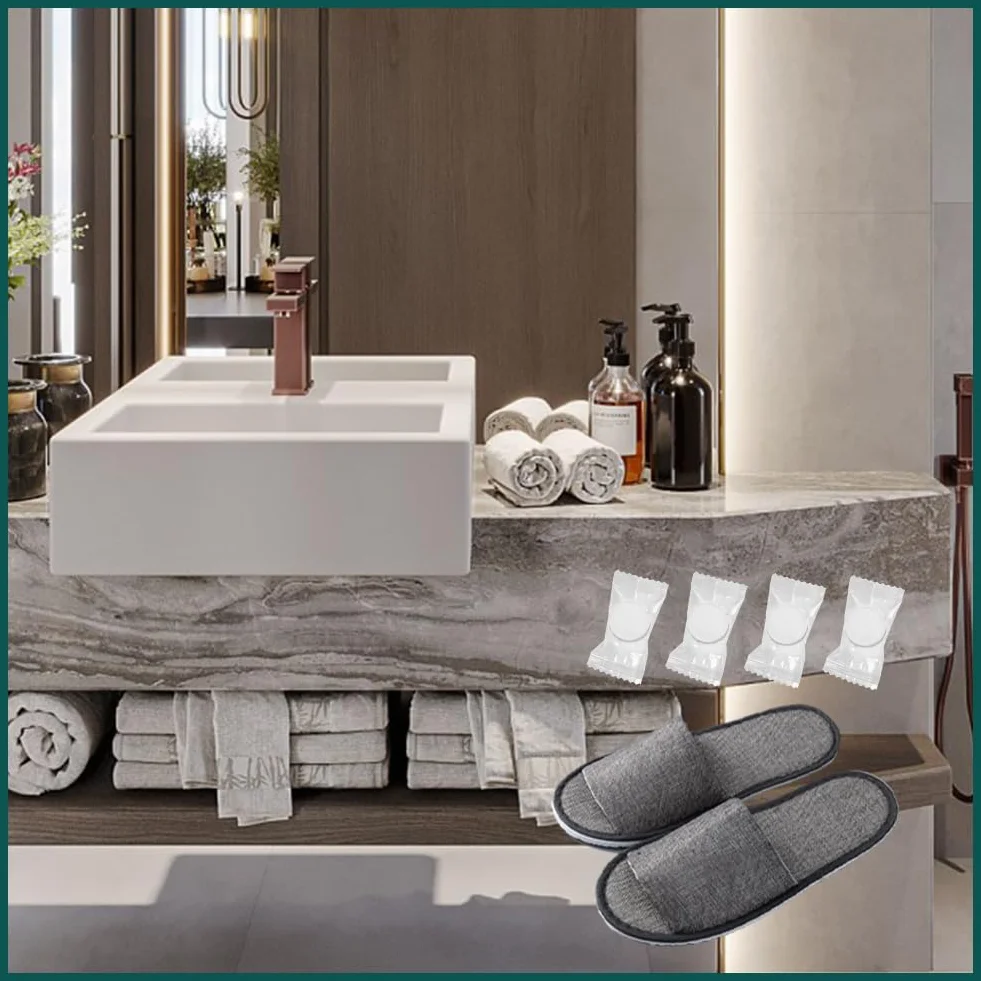 Pantofole Usa e Getta - 4 Paia Per Hotel, Ospiti, Spa, Casa, Viaggio - Unisex Portatili Antiscivolo