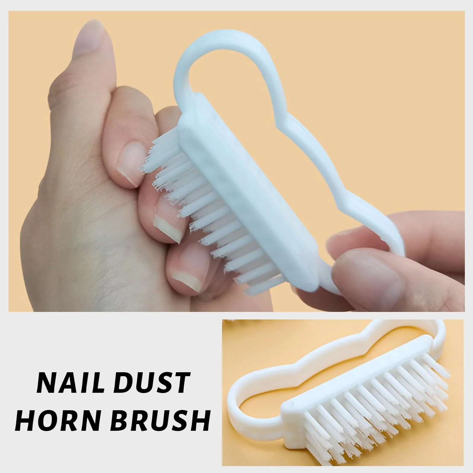 2 Pezzi Spazzola Unghie, Spazzolino Unghie Mani, Spazzola per Pulizia delle Unghie con Spazzola Bellezza, Mini Testina di Spazzola, Adatto per Unghie, Nail Art fai da te