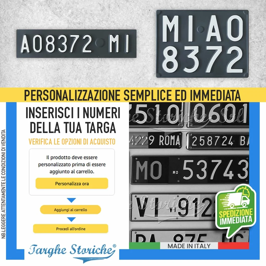 Targhe Auto in Plastica Antichizzata 1963-1975