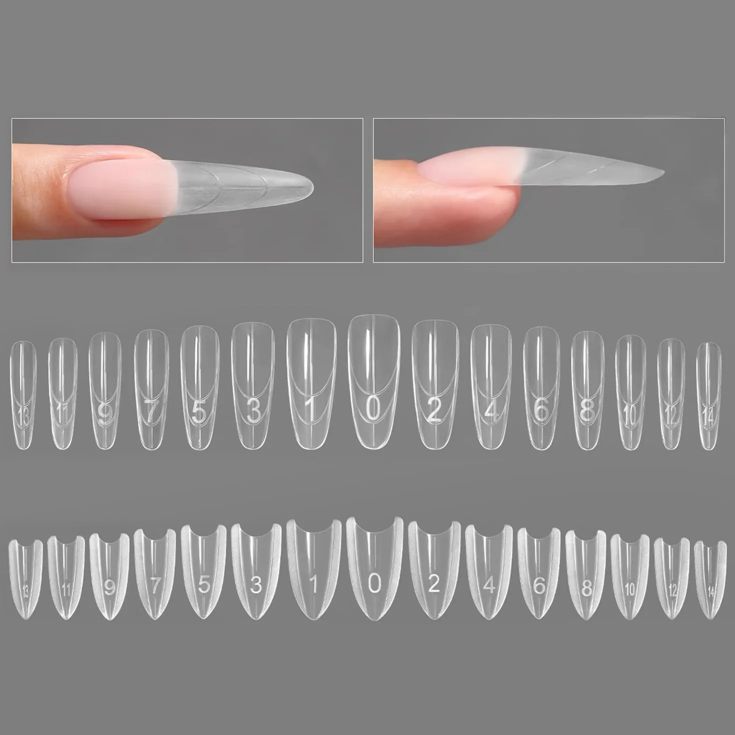 YOKE FELLOW Terminali per Unghie Finte - Modello a Sandwich per Estensione Rapida delle Unghie, Senza Carta, Modelli in Gel UV Cristallo