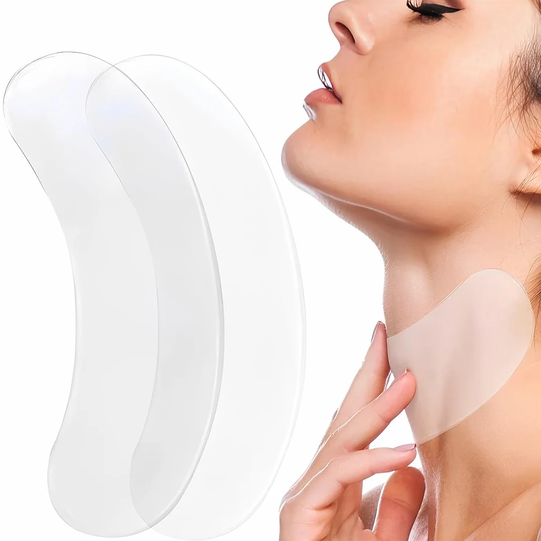 2 Pezzi Cuscinetti antirughe Del Collo, Patch Per La Rimozione Di Rughe Del Collo, cuscinetto in silicone riutilizzabile, anti-invecchiamento, Schiarente Delle Linee Riparatore Del Collos