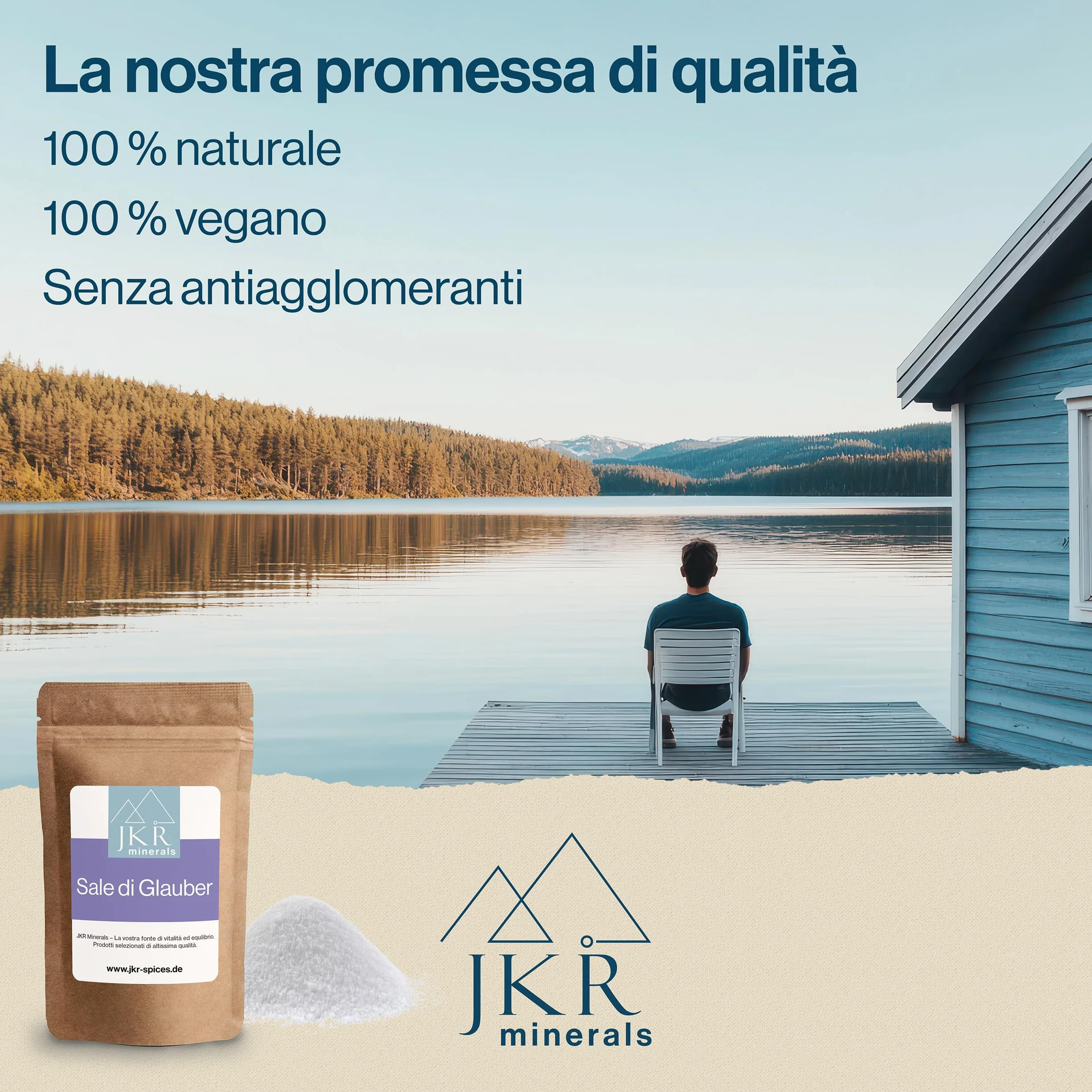JKR Minerals Sale di Glauber 450g | Sale Glauber per uso alimentare | Solfato di sodio per uso alimentare | Na2SO4 in sacchetto richiudibile a emissioni zero di CO²