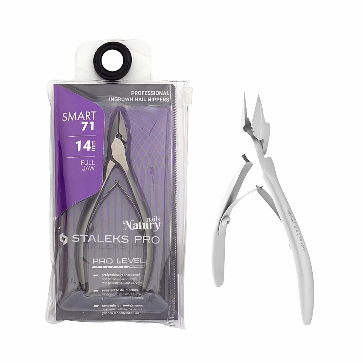 STALEKS PRO by Natury Nails Pinza professionale per unghie 14 mm. Pedicure speciali. Acciaio inossidabile. Smart 71-14
