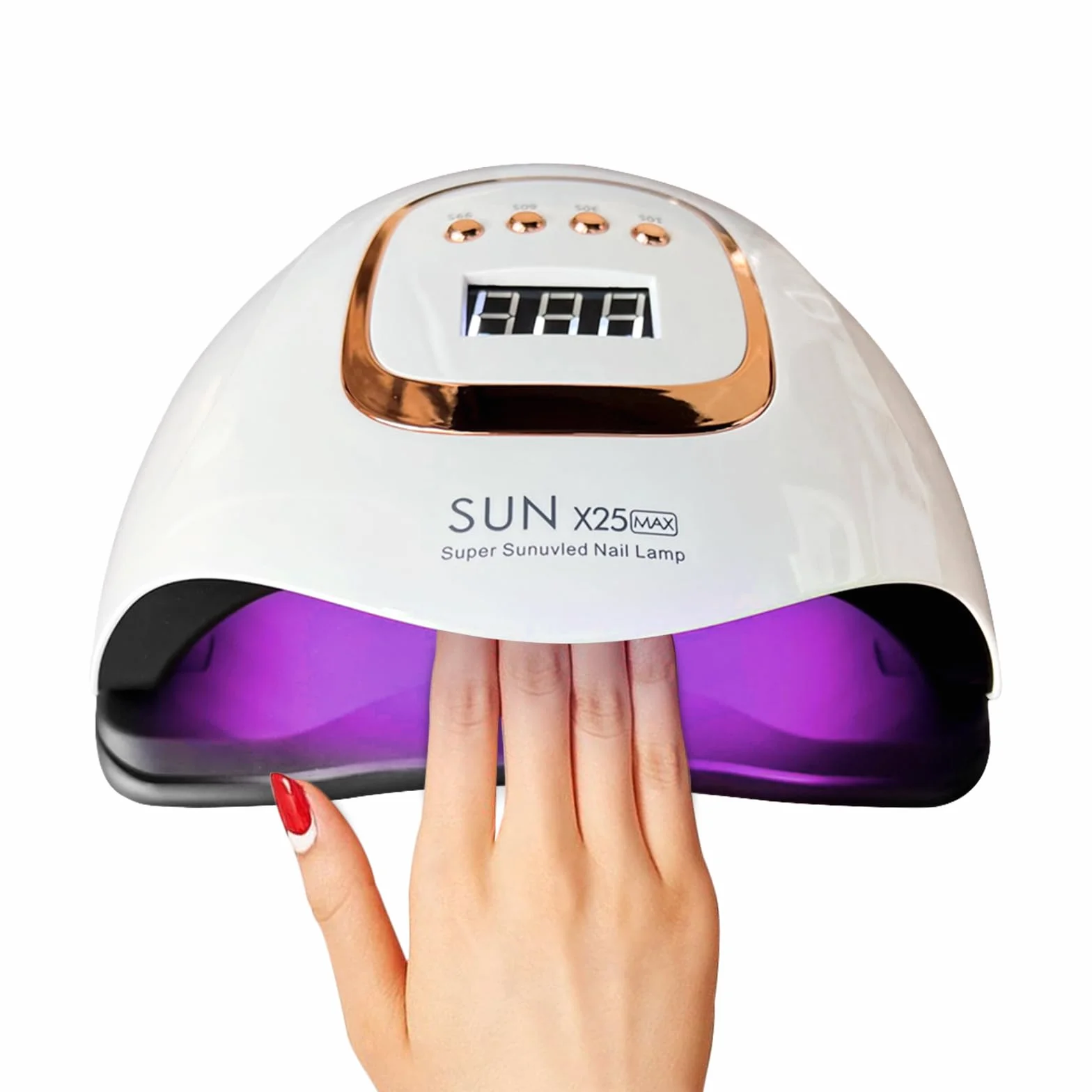 Lampada UV-LED per unghie da 380W, con 81 perle LED, asciuga smalto professionale, gel per unghie, luce UV con 4 impostazioni timer, sensore automatico, display LCD