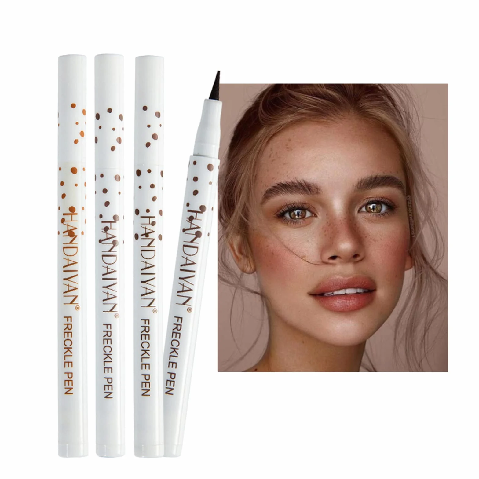 Penna Lentiggini, Freckles Pen, Facile da Colorare, Penna a Punti Morbida, per lentiggini a Simulazione Naturale per Trucco a Lunga, Naturale (01#Light Brown)