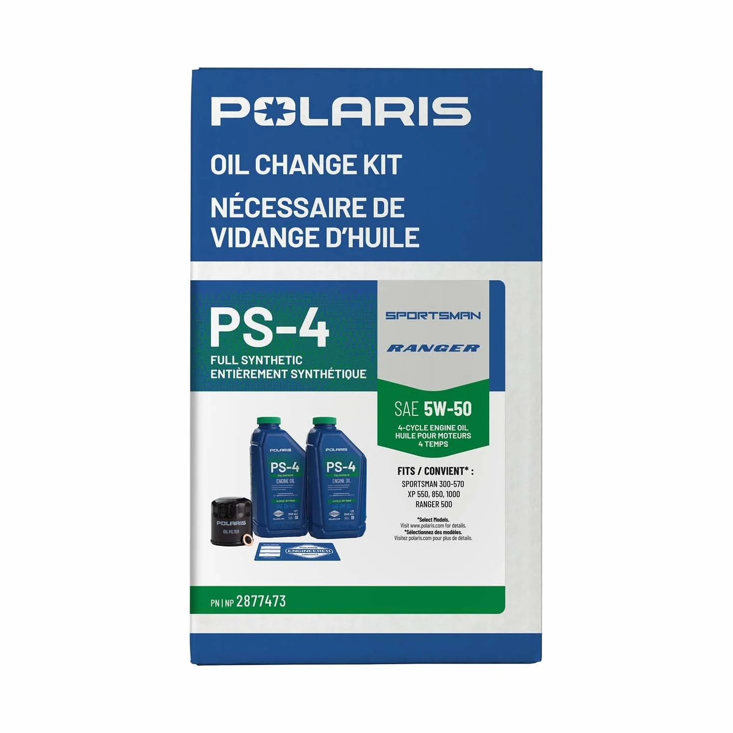 Polaris Off Road Full Synthetic Oil Change Kit PS-4 Engine Oil 2 Quarts 1 Oil Filter