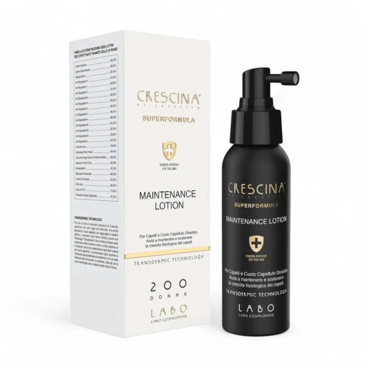 Crescina Ri-Crescita Superformula Maintenance Lotion Trattamento Lozione Spray per Capelli Diradati Donna 200 100ml