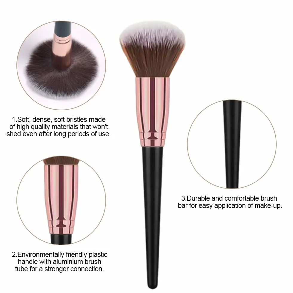 Vicloon Set Pennelli Make up da 18 pezzi,15 Pezzi Professionale Pennelli Make Up Pennelli con Ombretto Palpebra Eyeliner Mascara Sopracciglia Makeup Occhi con 2 Piumino per Cipria e Borsa Portaoggetti