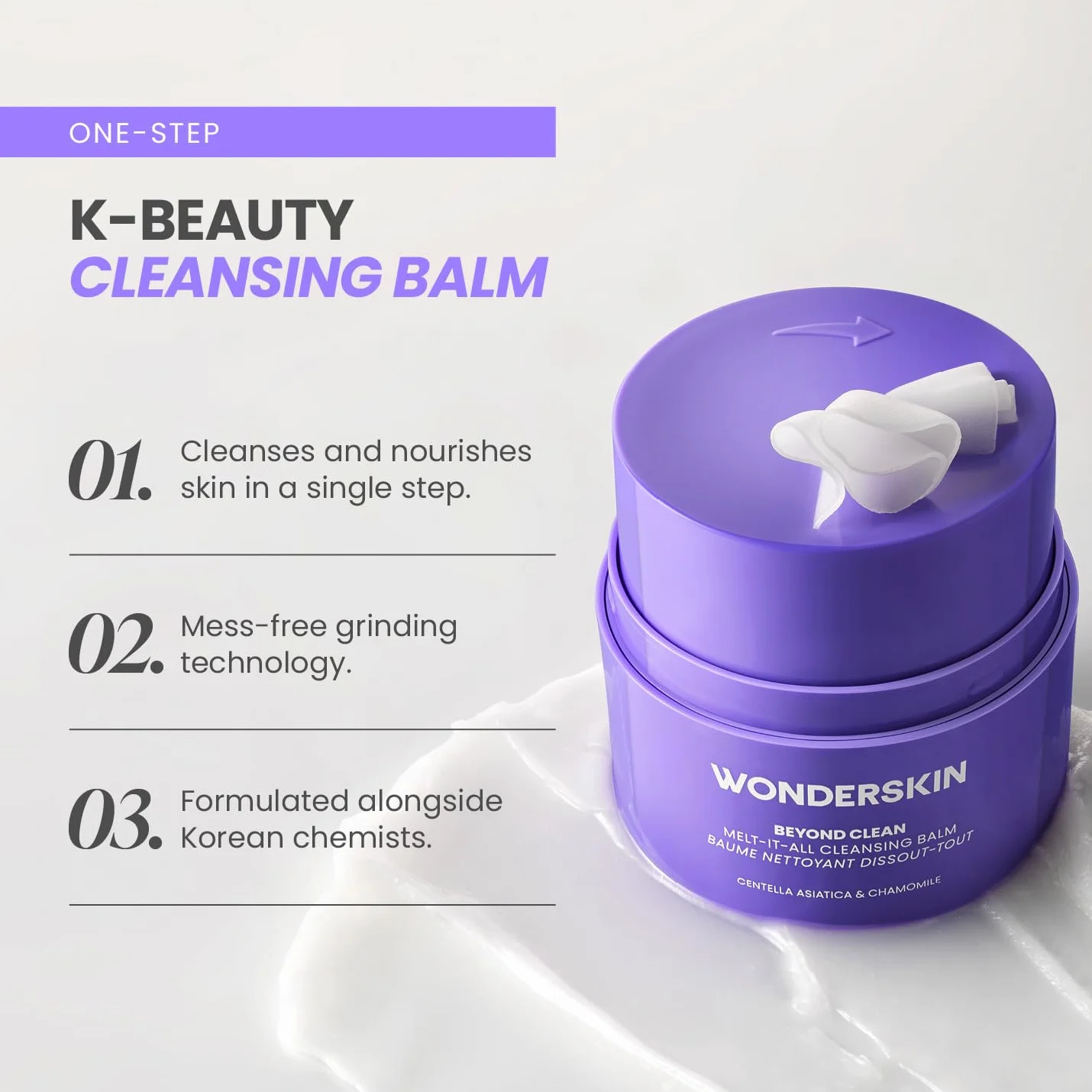 Wonderskin Cleansing Balm Balsamo Detergente Struccante con Centella Asiatica e Camomilla