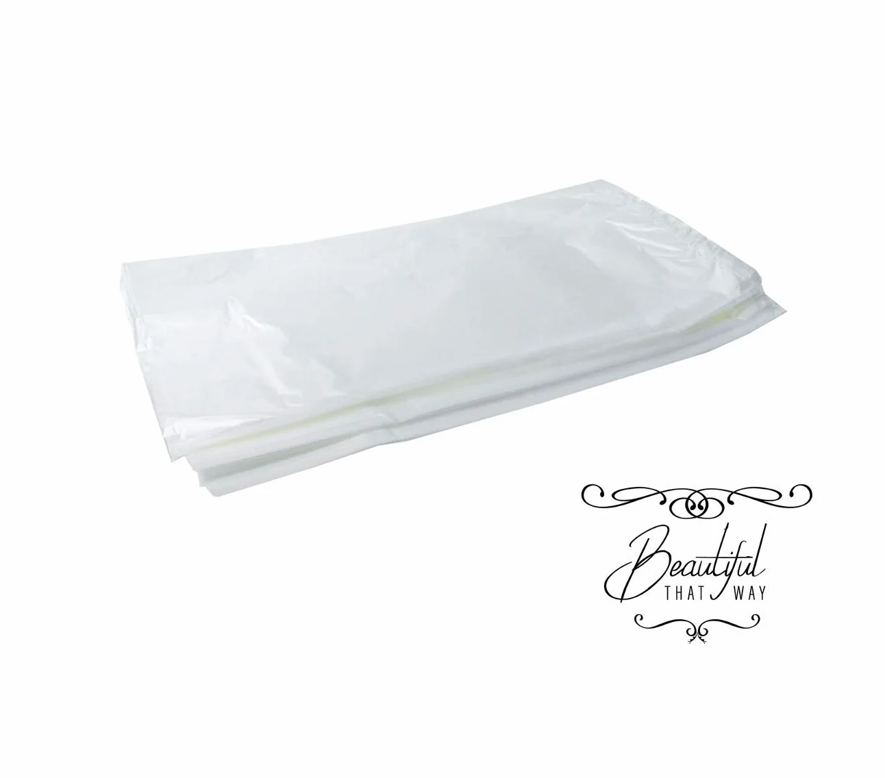 Coprivaschetta pedicure in Cartene® trasparente Beautiful That Way, monouso, 100 pezzi, misura 48x15x15 cm, impermeabile, resistente, Made in Italy, per uso professionale e casa