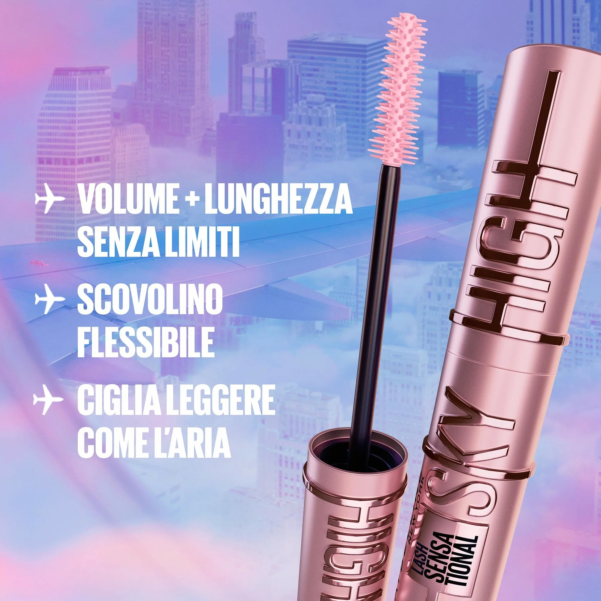 Maybelline New York Mascara Sky High, Volume Intenso e Lunghezza Senza Limiti, Nero, 7,2 ml