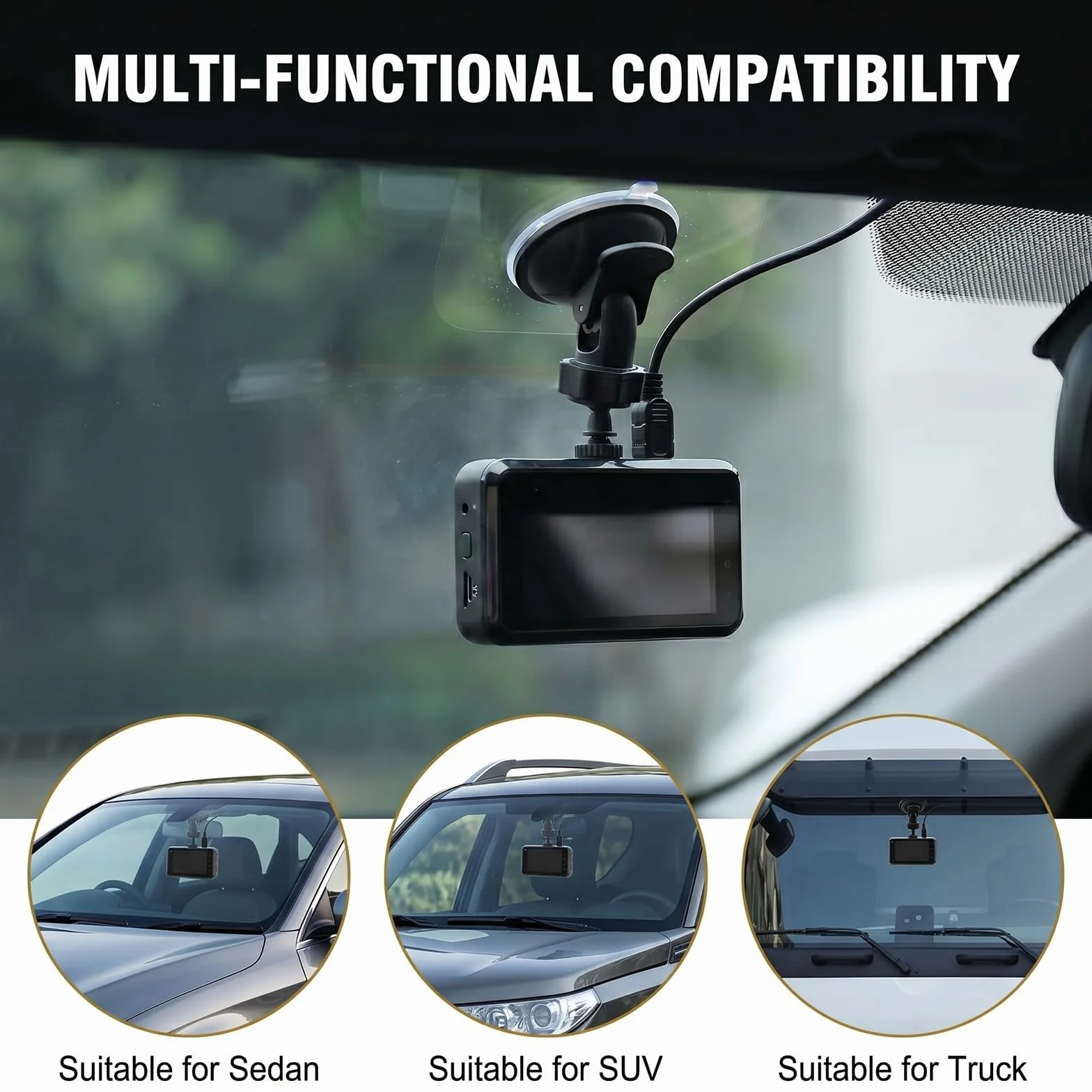 Set 16 Pezzi Adesivi Dash Cam: Pellicole Elettrostatiche e Biadesivi per Parabrezza Auto, Kit di Montaggio Trasparente Resistente al Calore