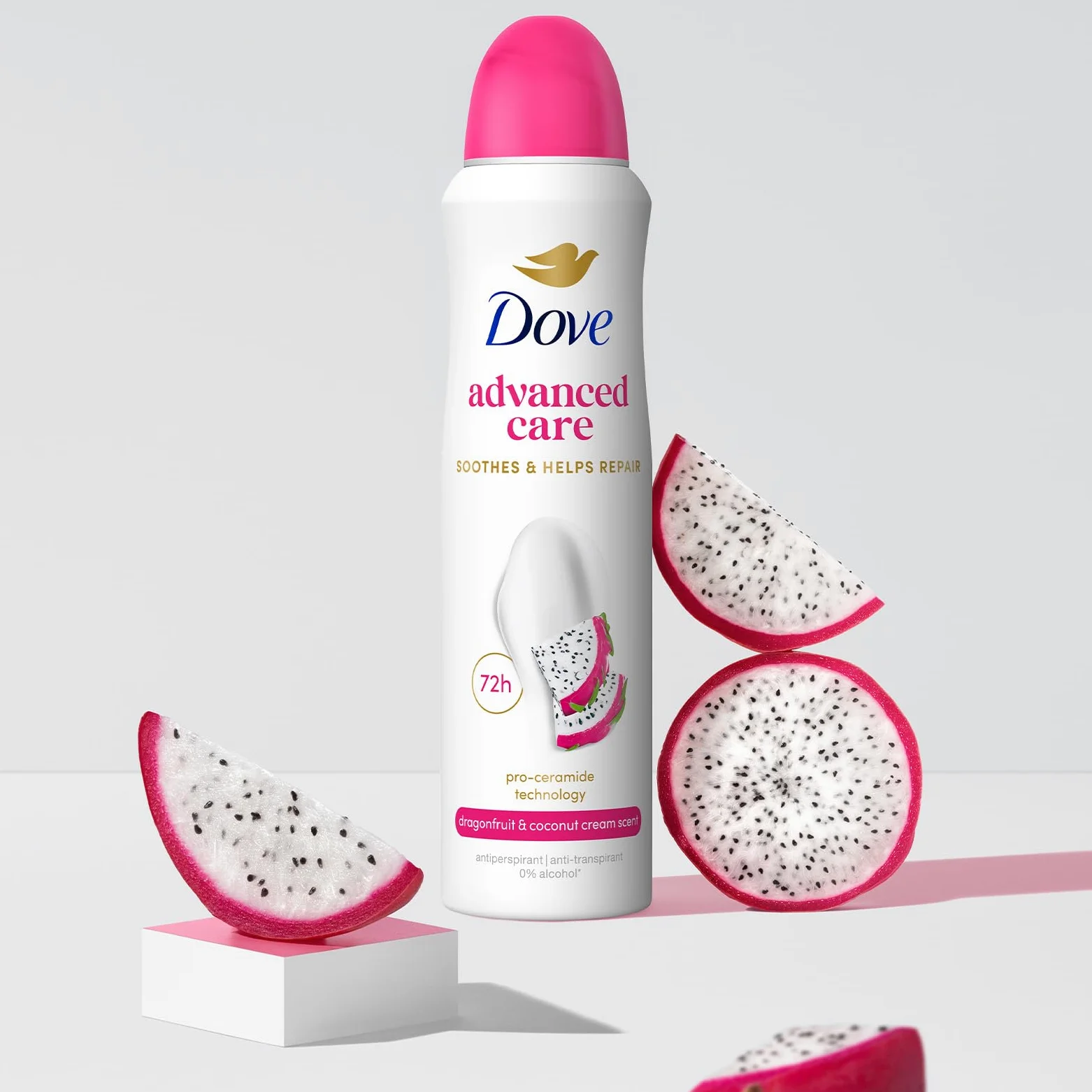 Dove Deodorante Spray Advanced Care Dragon Fruit & Coconut Cream, Deodorante Antitraspirante 72 Ore Protezione Sudore e Odori, con Formula Idratante e Delicata sulla Pelle, 6 Pezzi da 50 ml