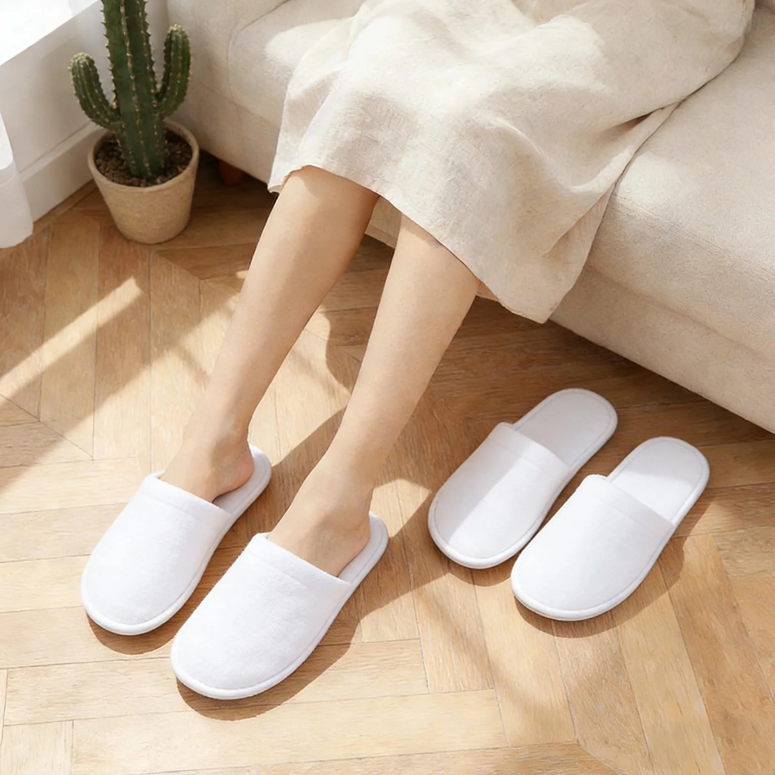 Pantofole usa e getta antiscivolo unisex 3 paia hotel spa casa viaggi