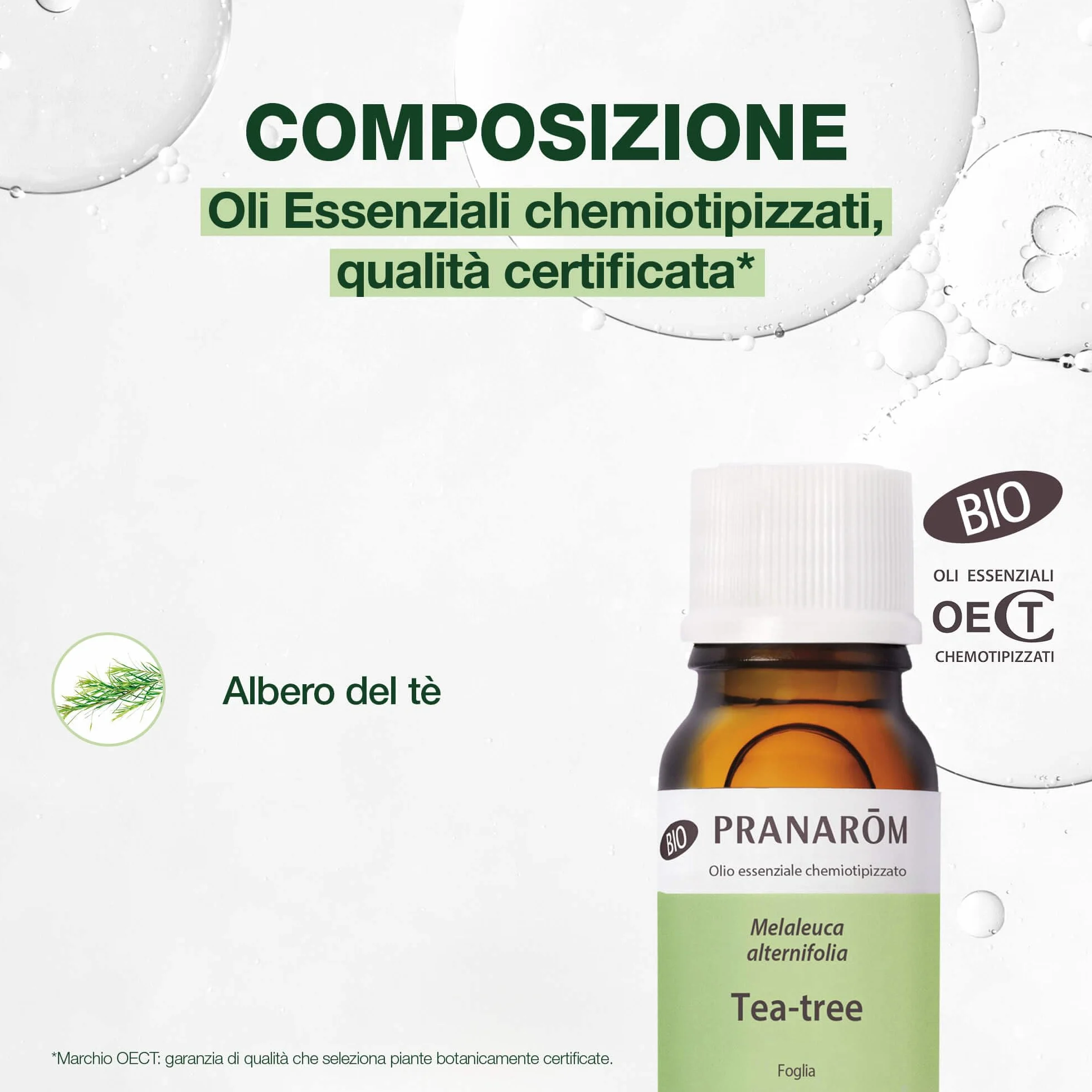PRANARÔM Olio Essenziale Tea Tree BIO 10ml Antibatterico Antivirale Purificante