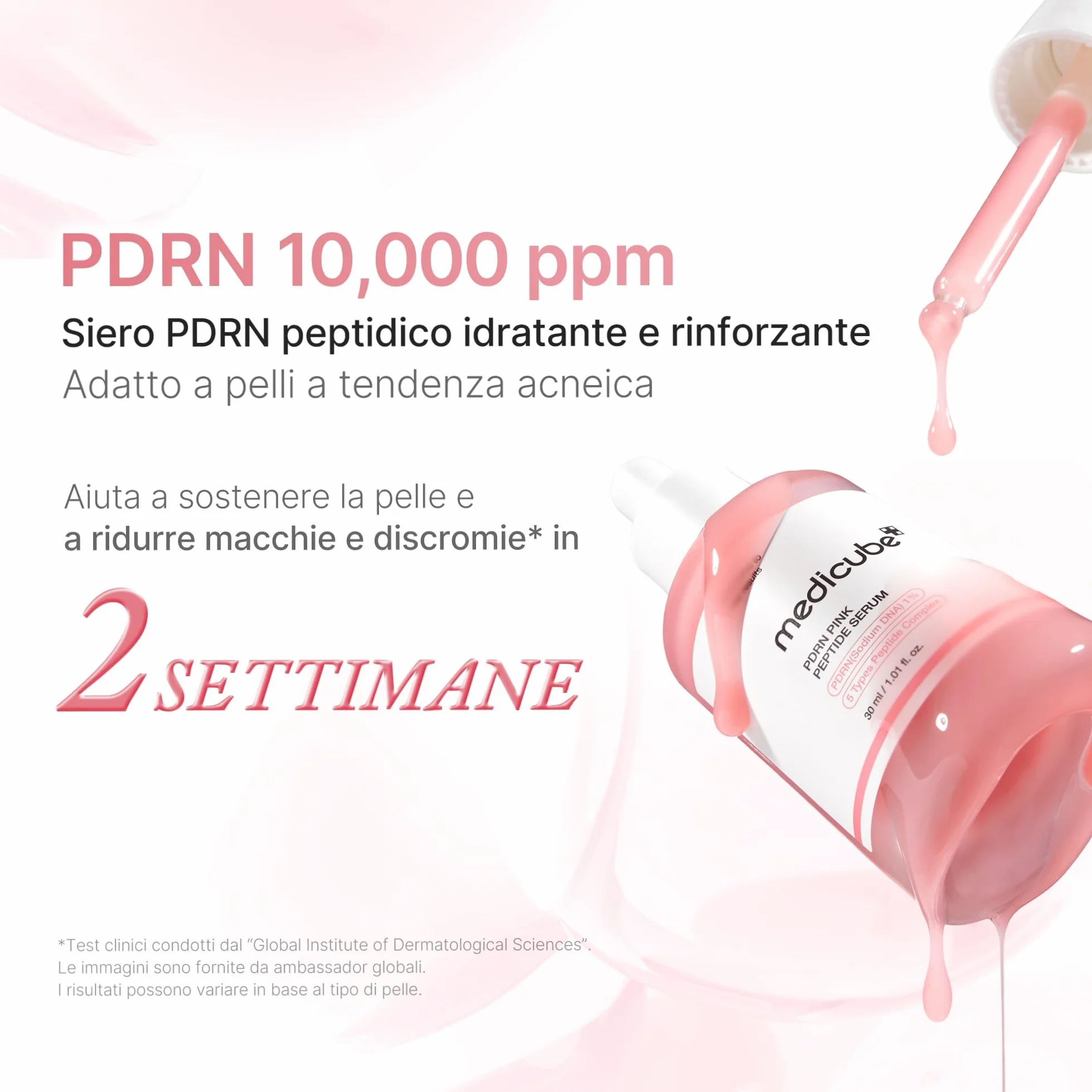 Medicube PDRN Pink Peptide Serum 30 ml - Siero Viso con Peptidi e Niacinamide, Idratazione, Pelle Tonica, Skincare Coreana
