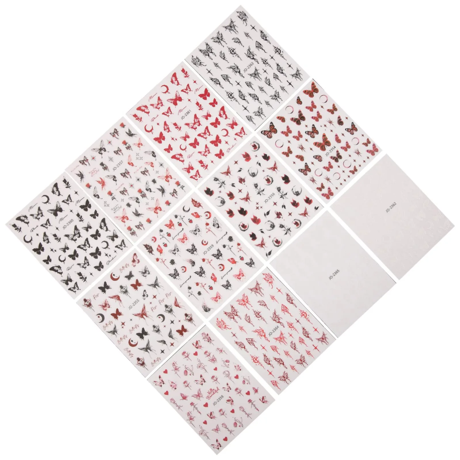 BESTYASH 5 Set Adesivo A Farfalla Scuro Giglio Carino Per Adesivi Uv Etichetta Guidato Arte Rapido Premere- Unghie Dei Piedi 12 Fogli*5