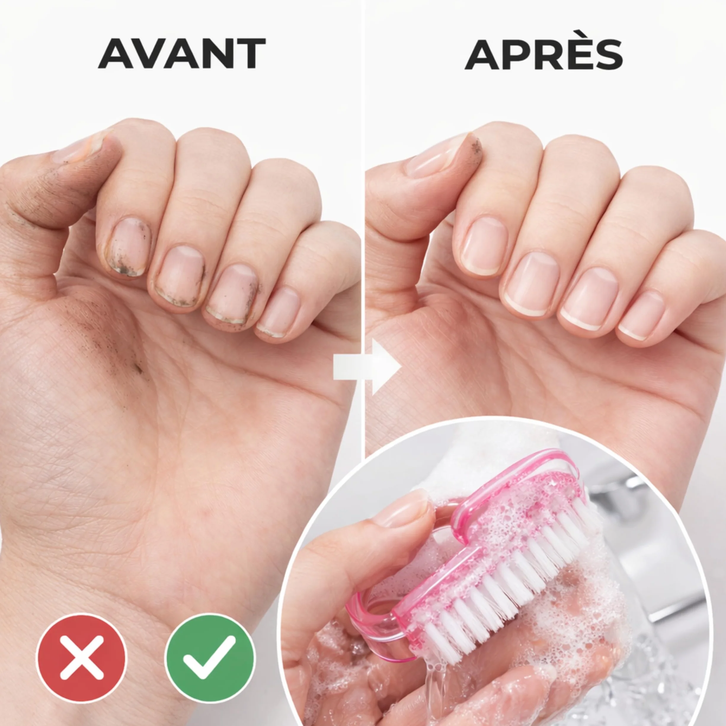 PARENCE. Set di 4 pennelli rosa per manicure – Pennellini per unghie e in polvere – Pulizia precisa – Dimensioni compatte – 4 pezzi