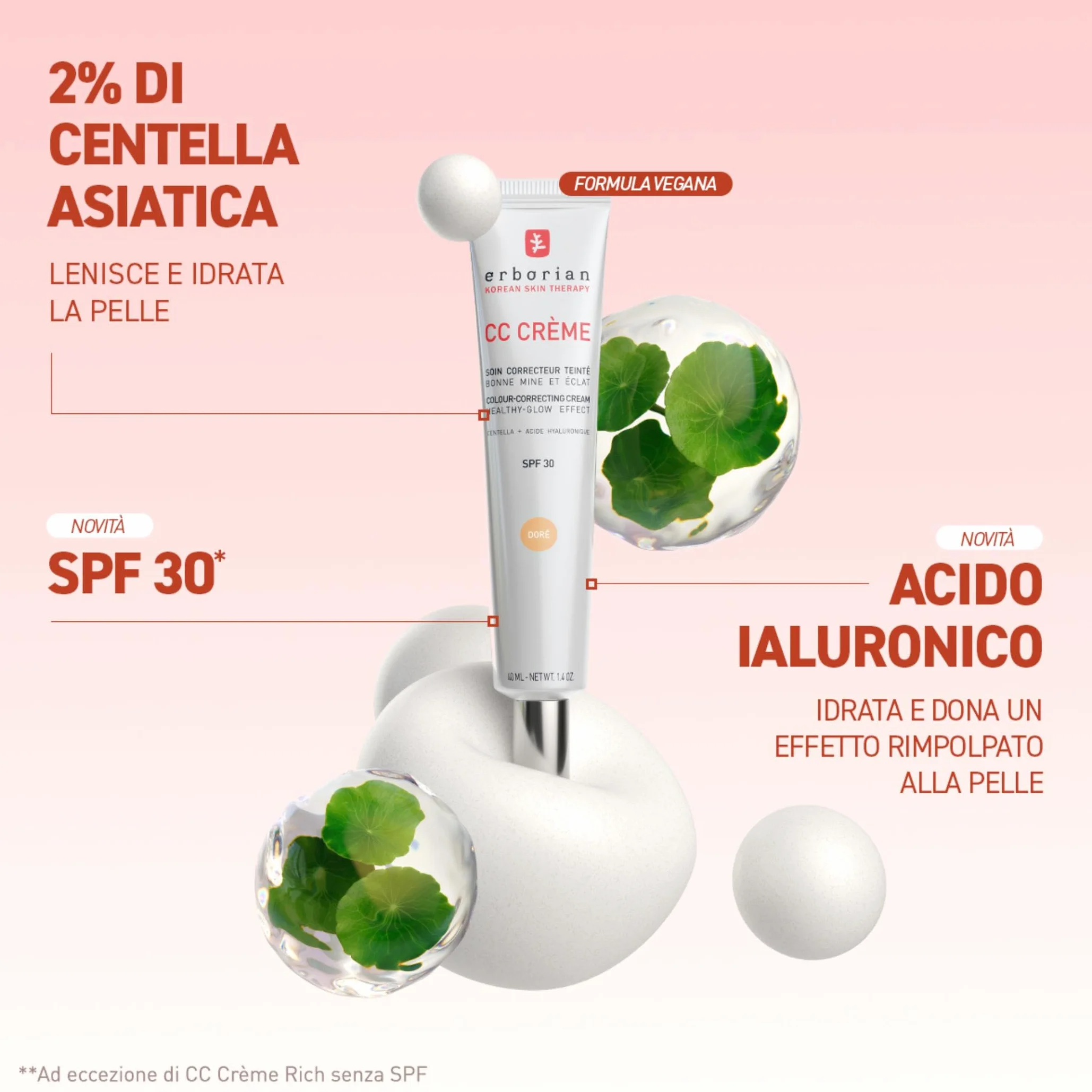 Erborian CC Crème alla Centella Asiatica Crema Viso Illuminante SPF 30 Cosmetica Coreana