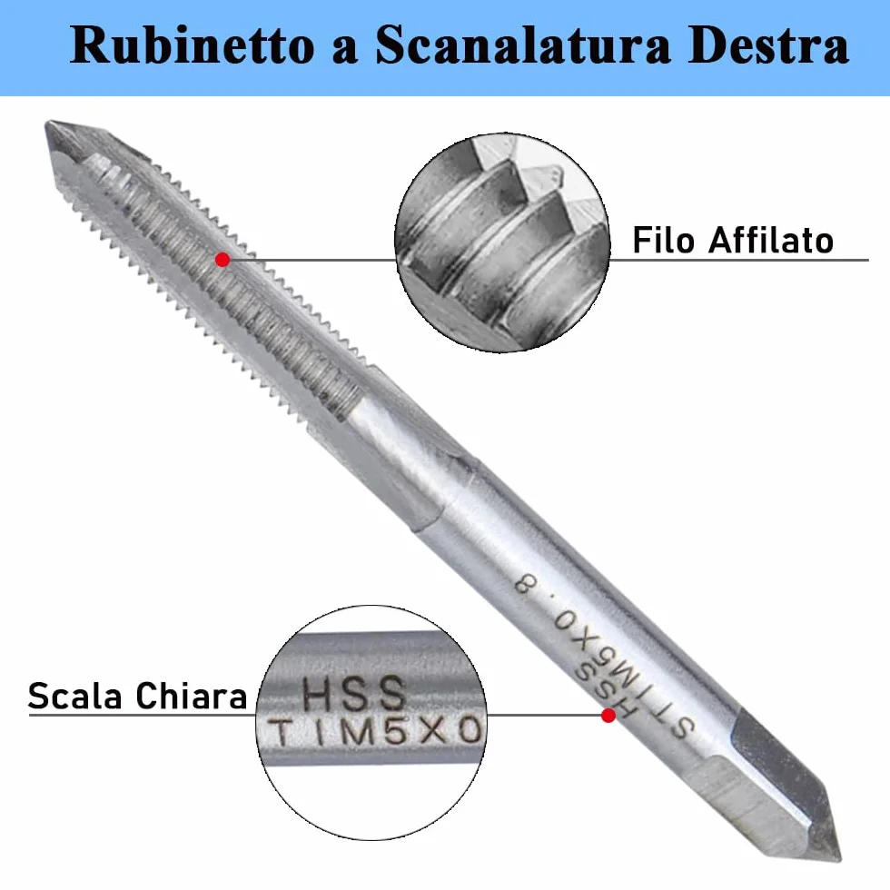 Mesee Kit Riparazione Filettatura M5 30 Pezzi, Inserti Filettati Acciaio Inossidabile con Punta Elicoidale e Chiave