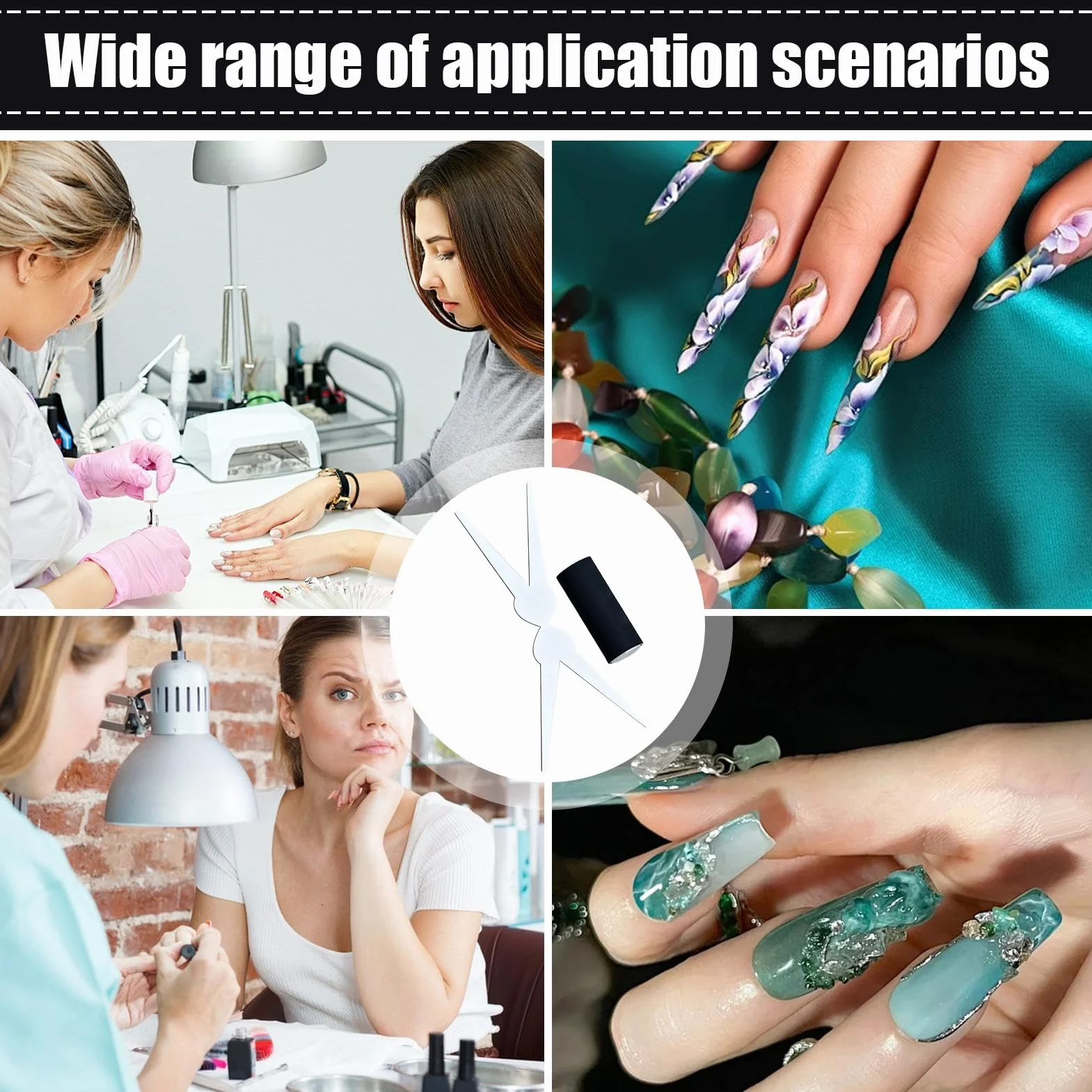 Attrezzo Magnetico per Unghie,Doppia Testa Strumento Unghie - Strumento Magnetico Manicure,per Salone Feste Matrimonio Casa Pendolari Principianti