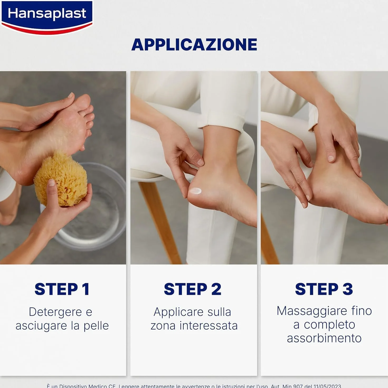 Hansaplast Crema Idratante per Piedi Secchi, Crema piedi secchi screpolati intensiva e nutriente, Formula per piedi ruvidi con 10% di urea, 1 confezione da 100 ml