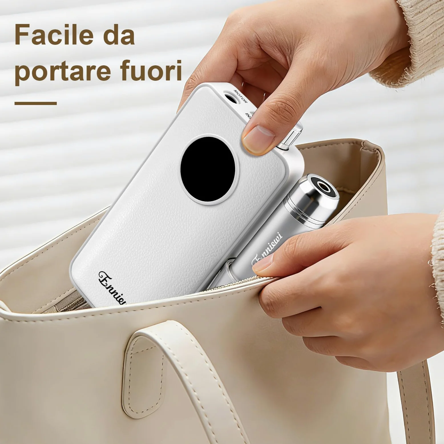Fresa per Unghie Professionale 35000RPM per Unghie in Gel, Trapano Elettrico Ricaricabile con Display LED, Portatile, Kit Professionale per Manicure e Pedicure per Casa e Salone, 48W, Bianco