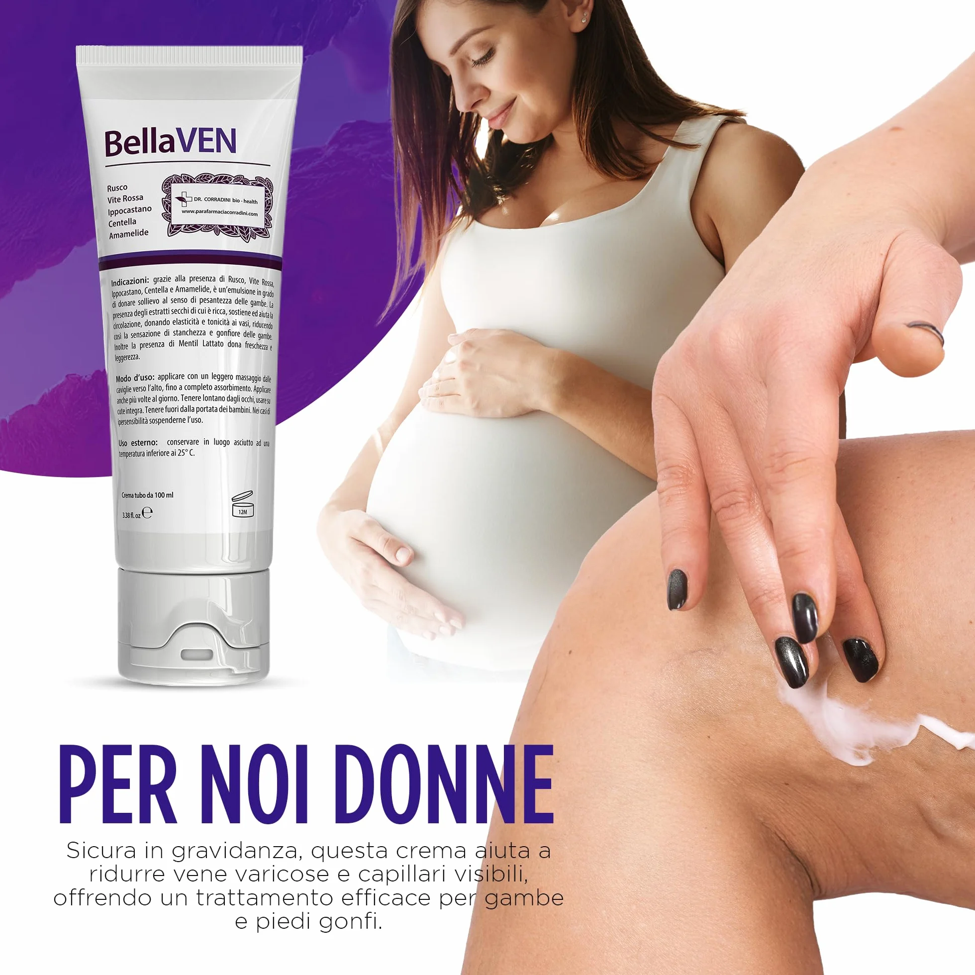 Dr. Corradini Crema Vene Varicose e Capillari con Rusco Vite Rossa Ippocastano Centella e Amamelide 100ml