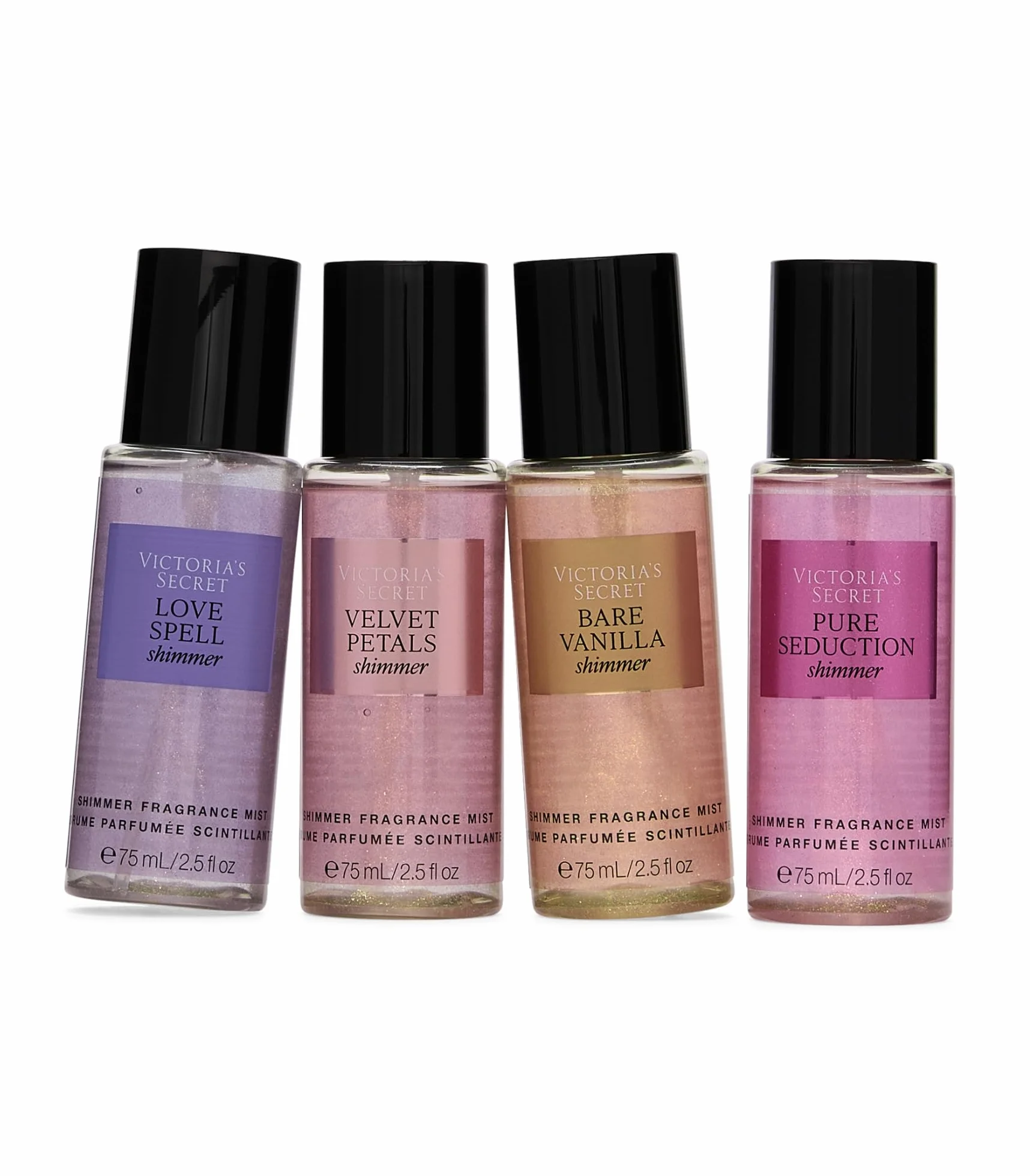 Victoria's Secret Set regalo lucido da 4 pezzi, collezione nebbia profumata, diversi profumi