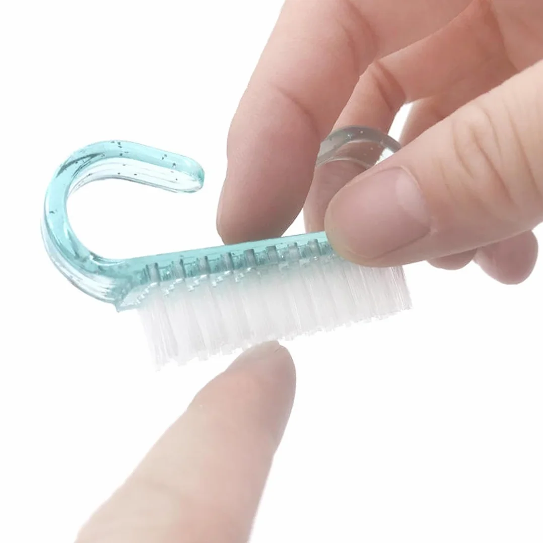 2 Pezzi Spazzola Maniglia e2 Pezzi Striscia abrasiva in spugna per Unghie Spazzola per Pulizia delle Unghie Lavaggio Maniglia di Unghie per la Pulizia Quotidiana delle Unghie