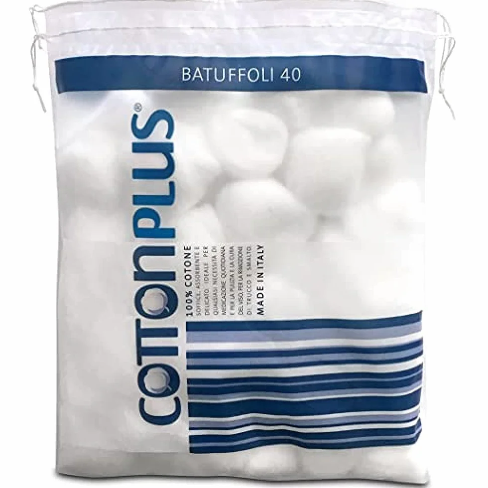 Cotton Plus BATUFFOLI 40 pz. - LINEA MEDICALE | 100% PURO COTONE IDROFILO CARDATO PER USO MEDICALE | Morbido e assorbente.