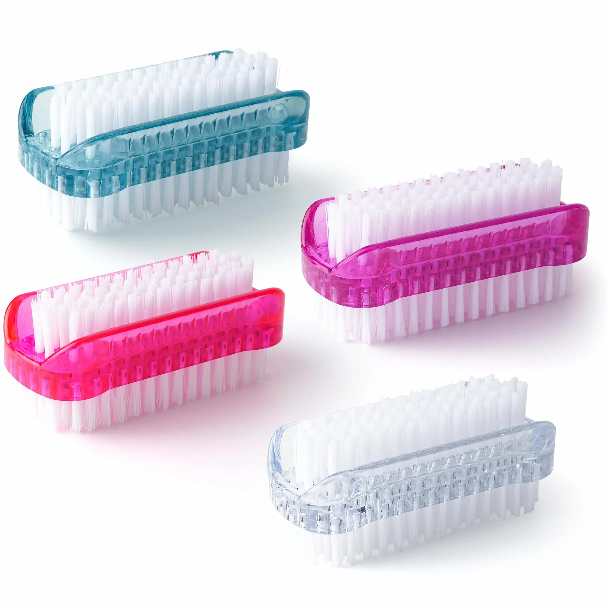 Spazzolino Unghie Doppio Lato 4 Pezzi, Spazzola Unghie Mani Colorata Portatile