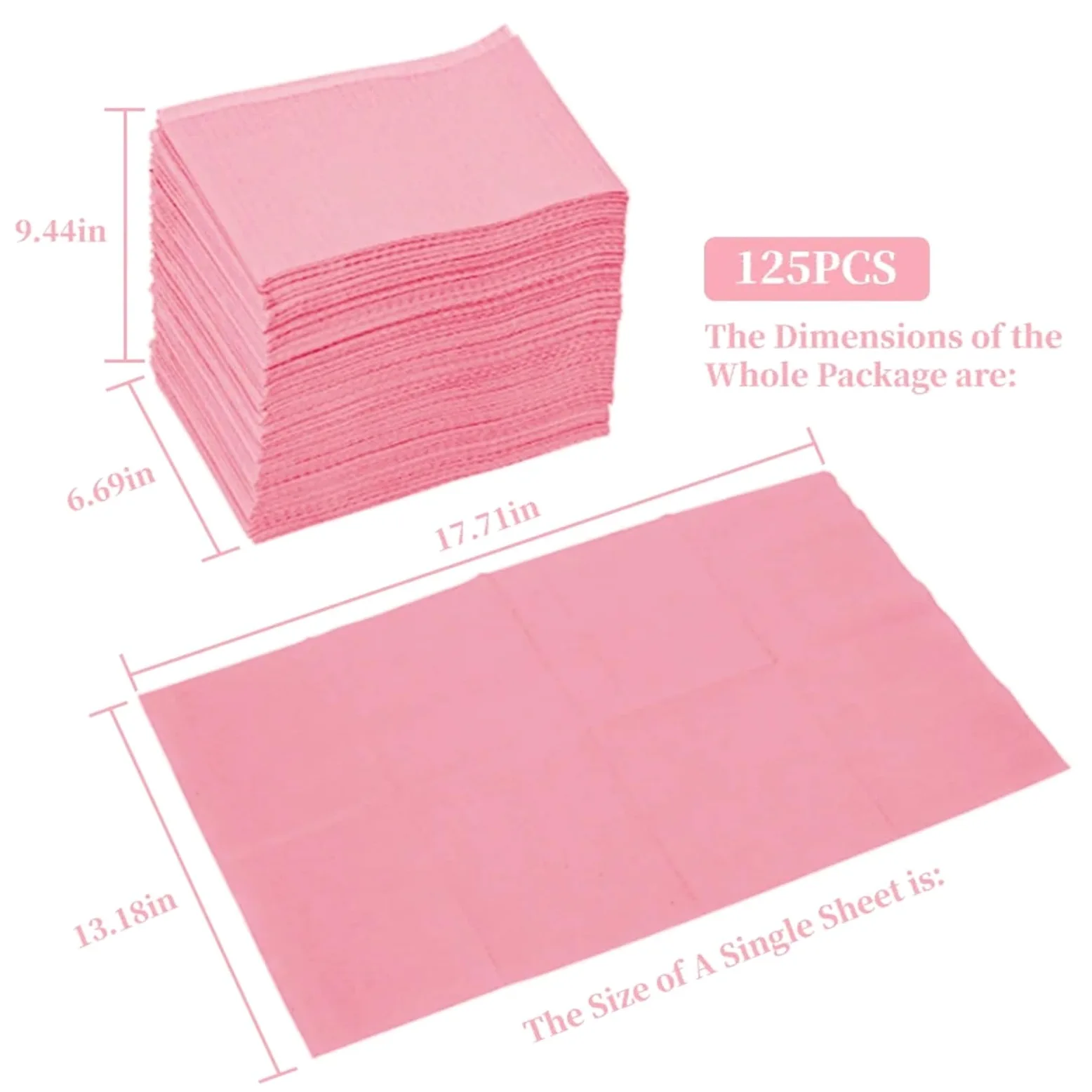 125 pezzi di tappetino for nail art, cuscinetti puliti for unghie, tovaglie impermeabili, strumenti for manicure, accessori, tavolo for tatuaggi(Pink)