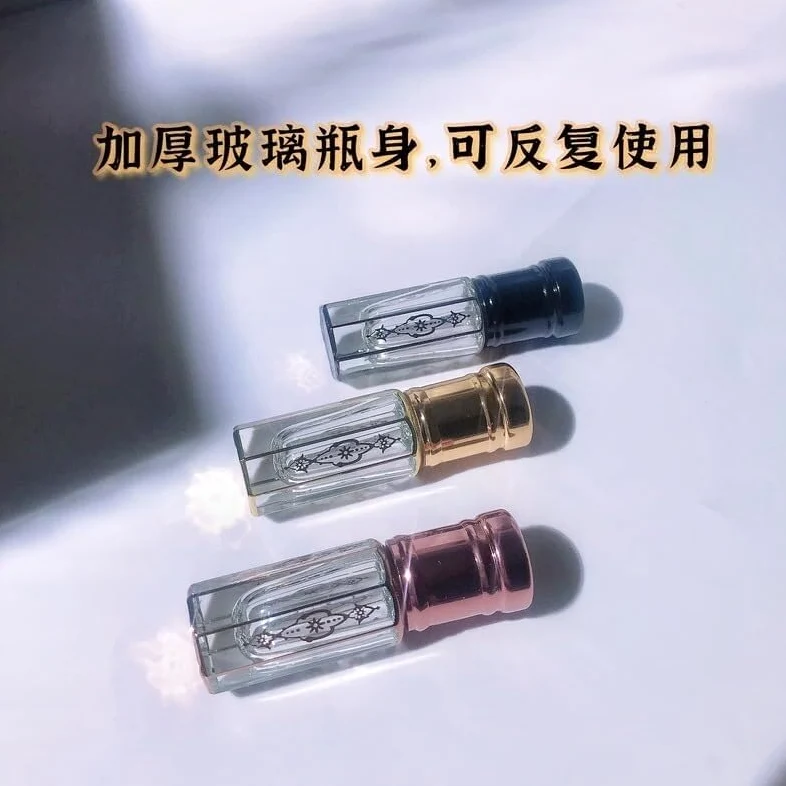 Mini Bottiglie di Profumo da Viaggio, Atomizzatore di Profumo Mini Rotolo di Profumo su Bottiglia 3ml Contenitore Semplice Vuoto Portatile Bottiglia di Olio Essenziale in Vetro Placcato Oro Ricaricabi
