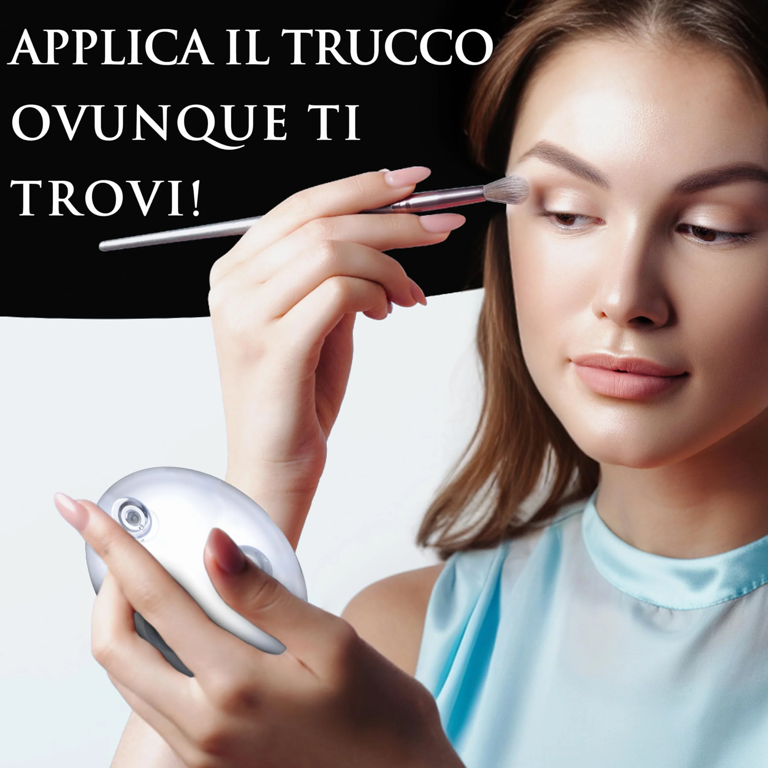 Mirrorvana Specchio ingranditore 30X per trucco 15 cm Cromo - portatile con tripla ventosa