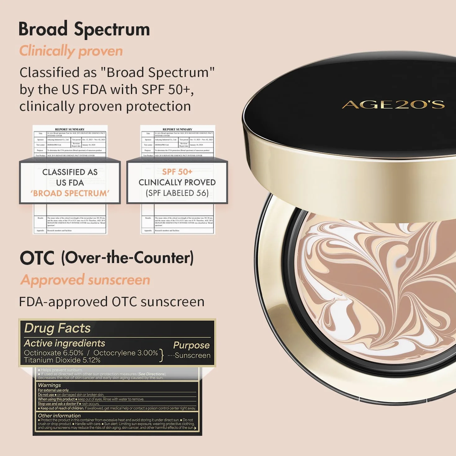 AGE20'S Signature Essence Pact SPF 50+ | Confezione da 2 | 21 Beige Chiaro | Fondotinta in crema, finitura luminosa, copertura naturale | Korean Cushion Foundation